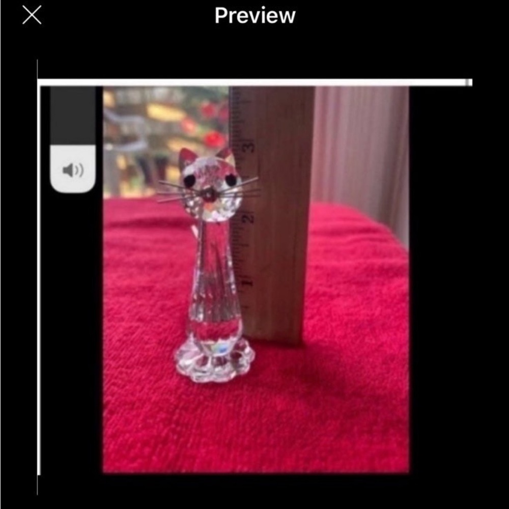 Vintage Swarovski Crystal Cat Figurine